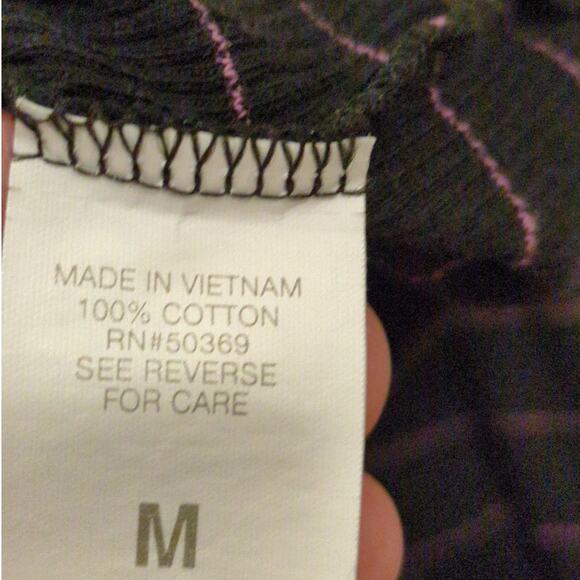 Y2K Jockey Women Medium Tank Top Shirt Ribbed Pink Emo Punk Stripe Goth Vintage - Picture 7 of 7